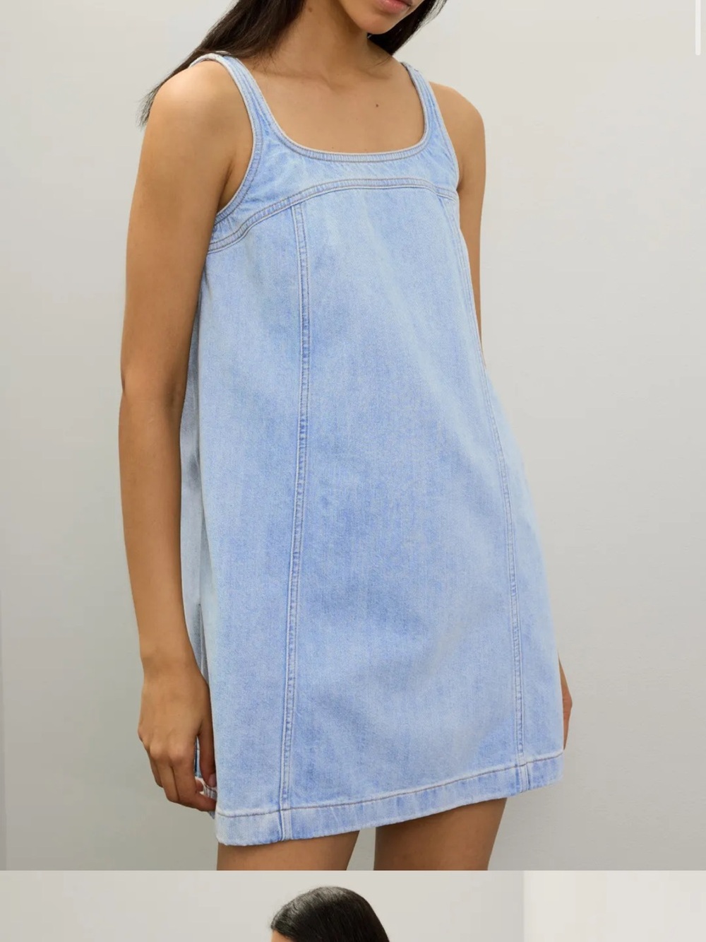 Madewell Light Wash Denim Tank Mini Dress